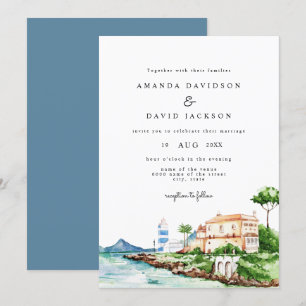 Moderne mediterrane zomervakantie Grieks huwelijk Kaart