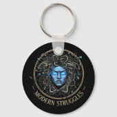 Moderne Medusa Tech Problemen - Cyberpunk Grieks Sleutelhanger (Achterkant)