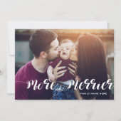 Moderne 'Meer En Vrolijker' Foto Feestdagenkaart (Voorkant)