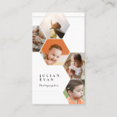 Moderne Meerdere foto Collage Hexagon honingraat Visitekaartje (Voorkant)