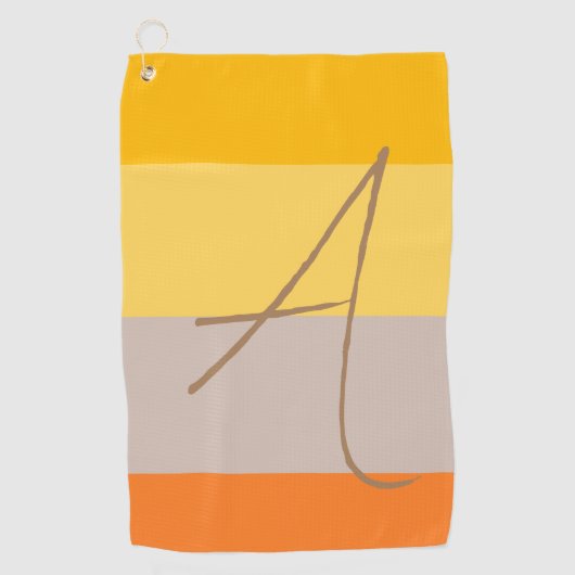 Moderne Meerdere Pastel Kleur Monogram Naam Initia Golfhanddoek (Voorkant)