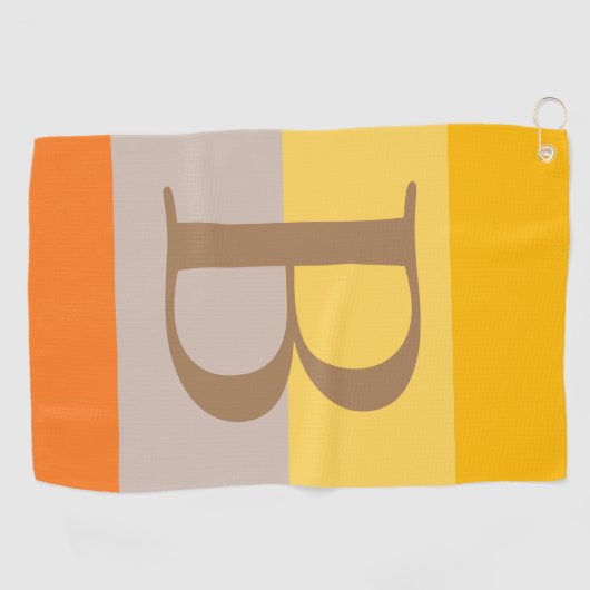 Moderne Meerdere Pastel Kleur Monogram Naam Initia Golfhanddoek (Horizontaal)