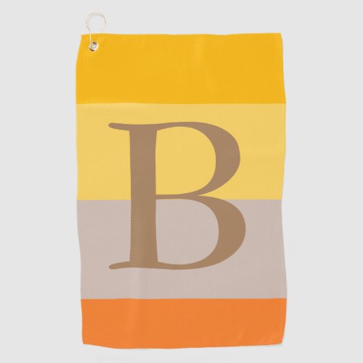 Moderne Meerdere Pastel Kleur Monogram Naam Initia Golfhanddoek (Voorkant)