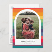 Moderne meerkleurige boog foto groeten feestdagenkaart (Voorkant / Achterkant)