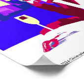 Moderne meerkleurige digitale avondwijn poster (Hoek)