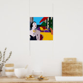 Moderne meerkleurige digitale avondwijn poster (Keuken)