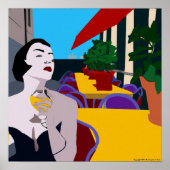 Moderne  meerkleurige digitale avondwijn poster (Voorkant)