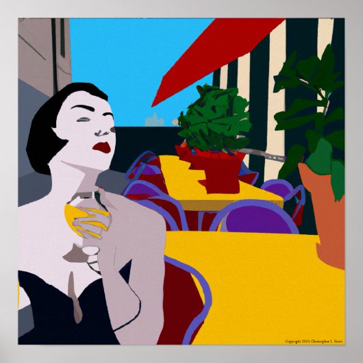 Moderne meerkleurige digitale avondwijn poster (Voorkant)