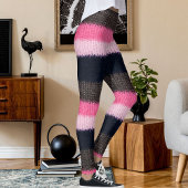 Moderne meerkleurige gestreepte gebreide wollen te leggings