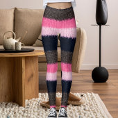Moderne meerkleurige gestreepte gebreide wollen te leggings