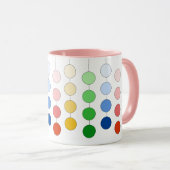 Moderne, meerkleurige hangende cirkels mok (Voorkant rechts)