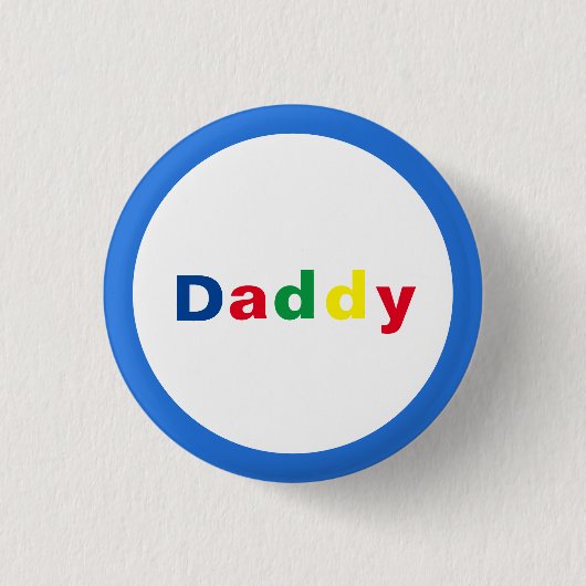 Moderne Meerkleurige Papa Ronde Button 3,2 Cm (Voorkant)