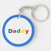 Moderne Meerkleurige Papa Sleutelhanger (Achterkant)