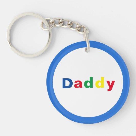 Moderne Meerkleurige Papa Sleutelhanger (Voorkant)