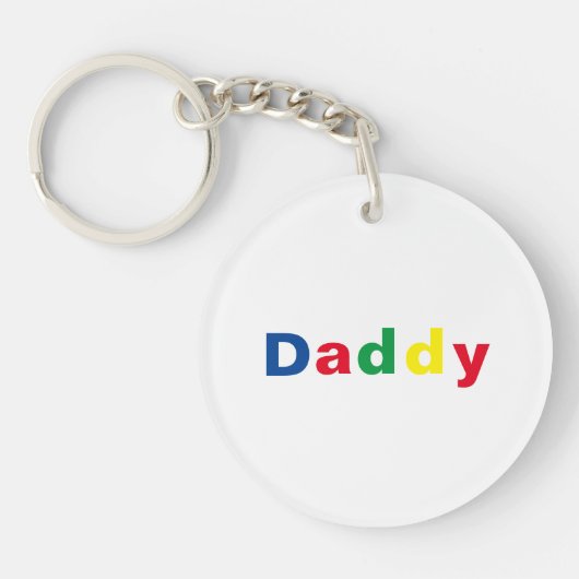 Moderne Meerkleurige Papa Sleutelhanger (Voorkant)