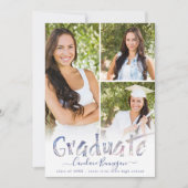 Moderne meerkleurige penseel Afstuderen fotocollag Aankondiging (Voorkant)