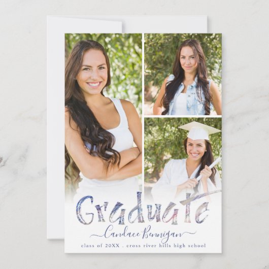 Moderne meerkleurige penseel Afstuderen fotocollag Aankondiging (Voorkant)