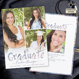 Moderne meerkleurige penseel Afstuderen fotocollag Aankondiging