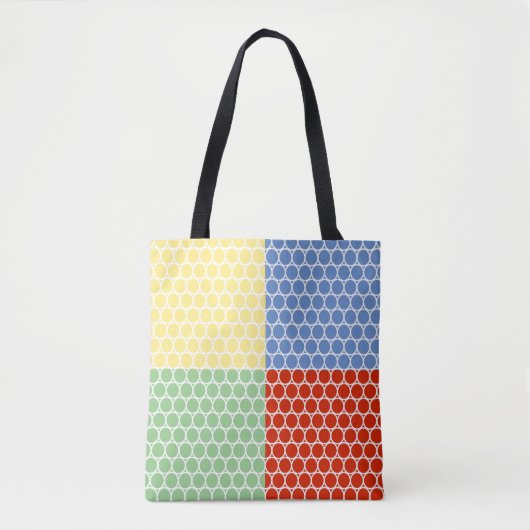 Moderne Meerkleurige Vierkanten Tote Bag (Voorkant)