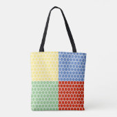 Moderne Meerkleurige Vierkanten Tote Bag (Achterkant)