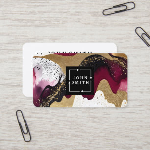 Moderne Meerkleurige Waterverf Koel Abstract Visitekaartje