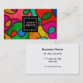 Moderne meerkleurige Waterverven Koel Abstracte ku Visitekaartje