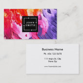 Moderne meerkleurige Waterverven Koel Abstracte ku Visitekaartje (Voorkant / Achterkant)
