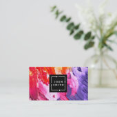 Moderne meerkleurige Waterverven Koel Abstracte ku Visitekaartje (Staand voorkant)