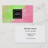 Moderne meerkleurige Waterverven Koel Abstracte ku Visitekaartje (Voorkant / Achterkant)