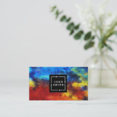 Moderne meerkleurige Waterverven Koel Abstracte ku Visitekaartje (Staand voorkant)