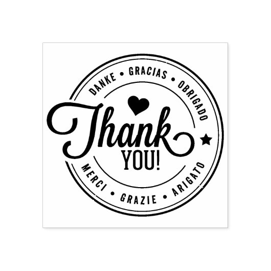 Moderne meertalige dank, kleine bedrijven rubberstempel (Afrduk)