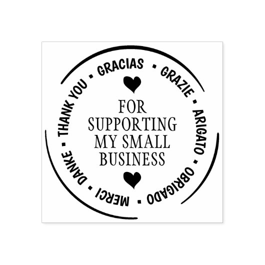 Moderne meertalige dank, kleine bedrijven rubberstempel (Afrduk)
