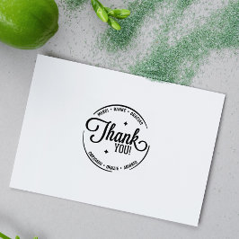 Moderne meertalige dank rubberstempel