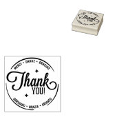 Moderne meertalige dank rubberstempel (Gestempeld)