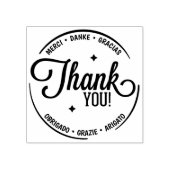 Moderne meertalige dank rubberstempel (Afrduk)
