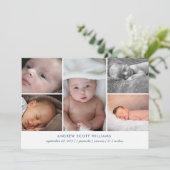 Moderne meervoudige foto baby geboorteaankondiging aankondiging (Staand voorkant)