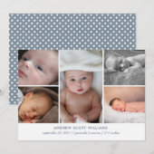 Moderne meervoudige foto baby geboorteaankondiging aankondiging (Voorkant / Achterkant)