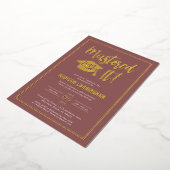 Moderne Meester Afgestudeerd Master's Degree Afstu Folie Uitnodiging (Gedraaid)