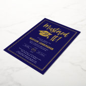 Moderne Meester Afgestudeerd Master's Degree Afstu Folie Uitnodiging (Gedraaid)