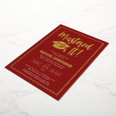 Moderne Meester Afgestudeerd Master's Degree Afstu Folie Uitnodiging (Gedraaid)