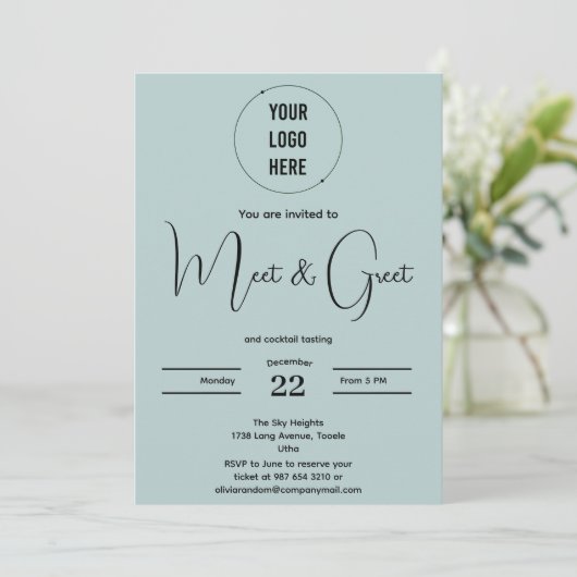 Moderne meet and greet zakelijke minimalistische u kaart (Staand voorkant)