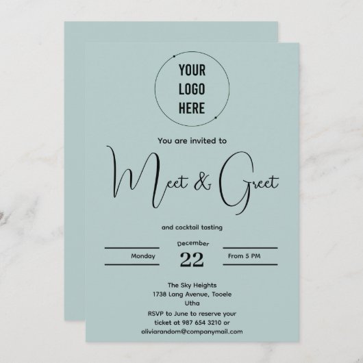 Moderne meet and greet zakelijke minimalistische u kaart (Voorkant / Achterkant)