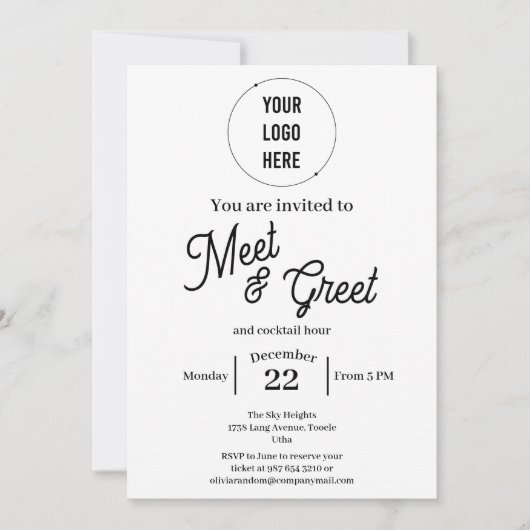 Moderne meet en greet business minimalist kaart (Voorkant)
