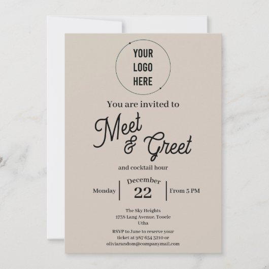 Moderne meet en greet business minimalist kaart (Voorkant)