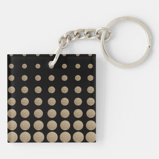 moderne , meetbare zwarte goudstippen sleutelhanger (Achterkant)