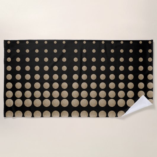 moderne , meetbare zwarte goudstippen strandlaken (Voorkant)