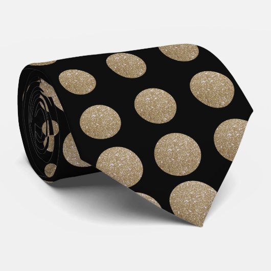 moderne , meetbare zwarte goudstippen stropdas (Opgerold)
