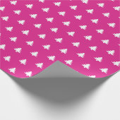 Moderne Meisje Heet Roze Kerstbomen Cadeaupapier (Hoek)