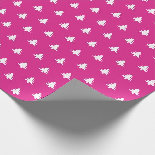 Moderne Meisje Heet Roze Kerstbomen Cadeaupapier (Hoek)