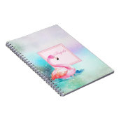 Moderne meisje kleurrijke, Schattige flamingo's Notitieboek (Rechterzijde)